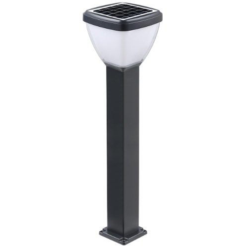 Tri-Color Solar Garden Light - 120x120x600mm Outdoor LED Pathway Lamp with 3 Color Modes (Warm White/Cool White/Natural White)