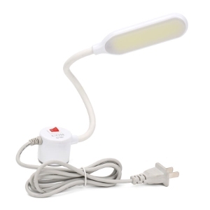 COB LED Sewing Machine Light 6W Daylight White 6000-6500K Flexible Gooseneck Lamp with EU US Plug and Motor Switch