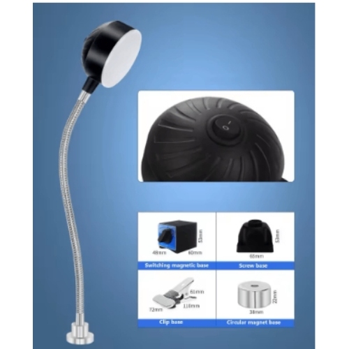 Magnetic Base Flexible LED Desk Lamp - 12W Energy-Saving Task Light with Adjustable Gooseneck