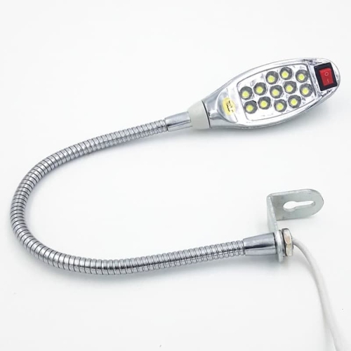 Flexible Metal Gooseneck 12-LED DIP Work Light - AC 110-220V Cool White Task Light for Workshop Kitchen DIY